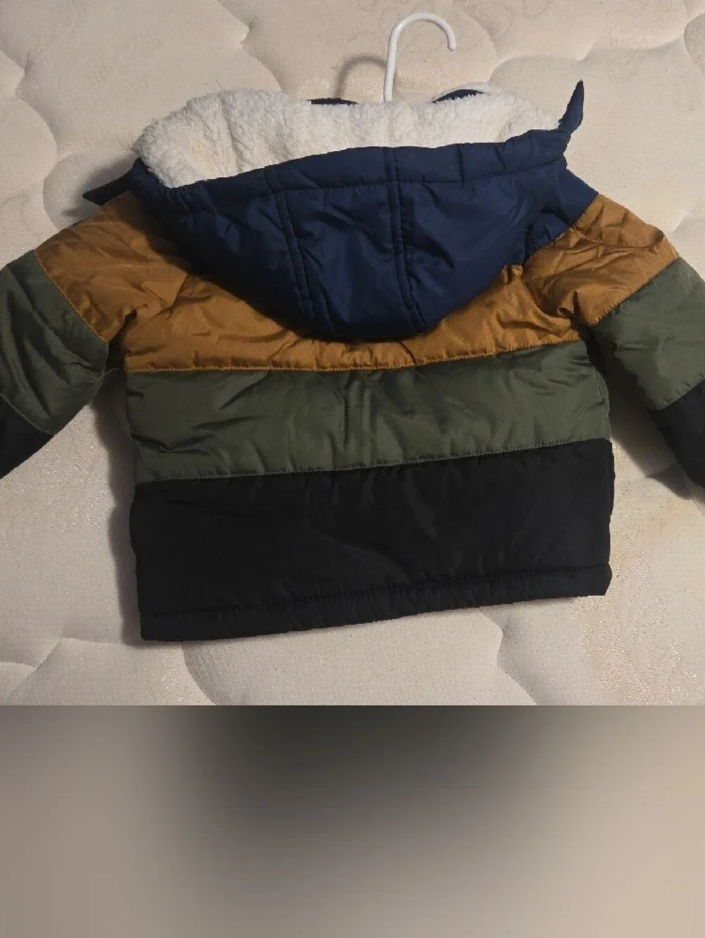OshKosh B'gosh Boys' Colorblock Puffer Jacket - Black/Green/Gold/Navy